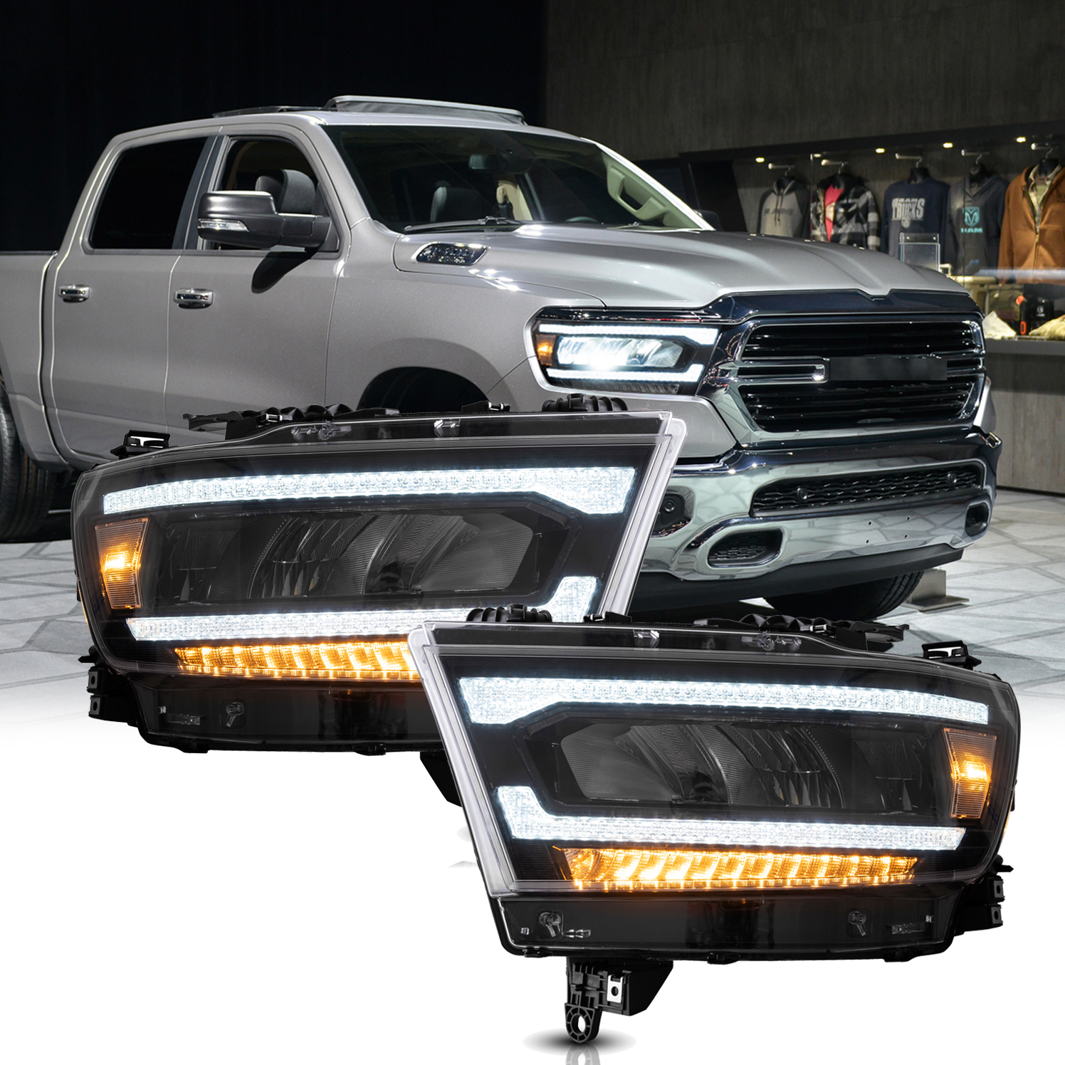 VLAND FULL LED Reflector Headlights Sequential Turn For 2019-2021 Dodge Ram 1500 | eBay 2016 Ram 1500 Big Horn Led Headlights