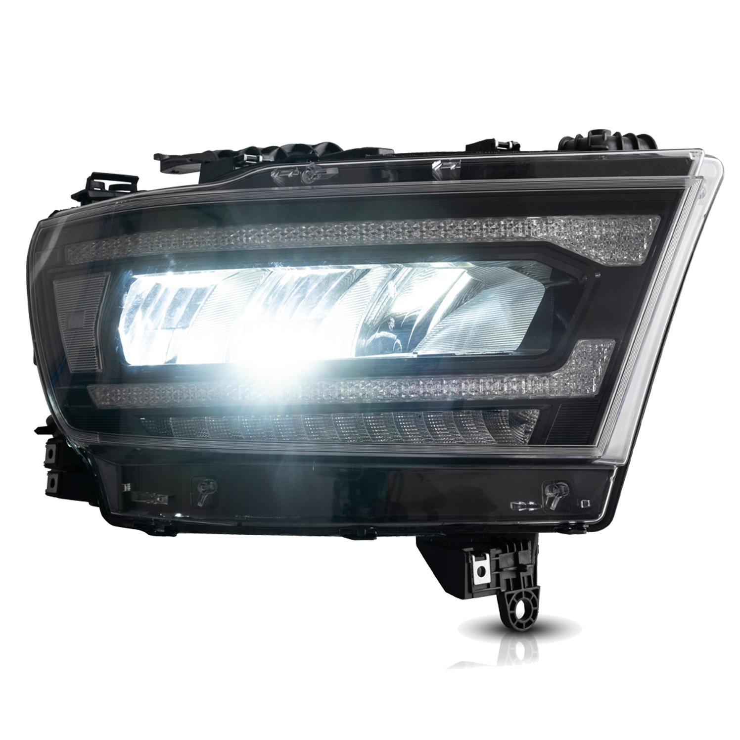 VLAND FULL LED Reflector Headlights Sequential Turn For 2019-2021 Dodge